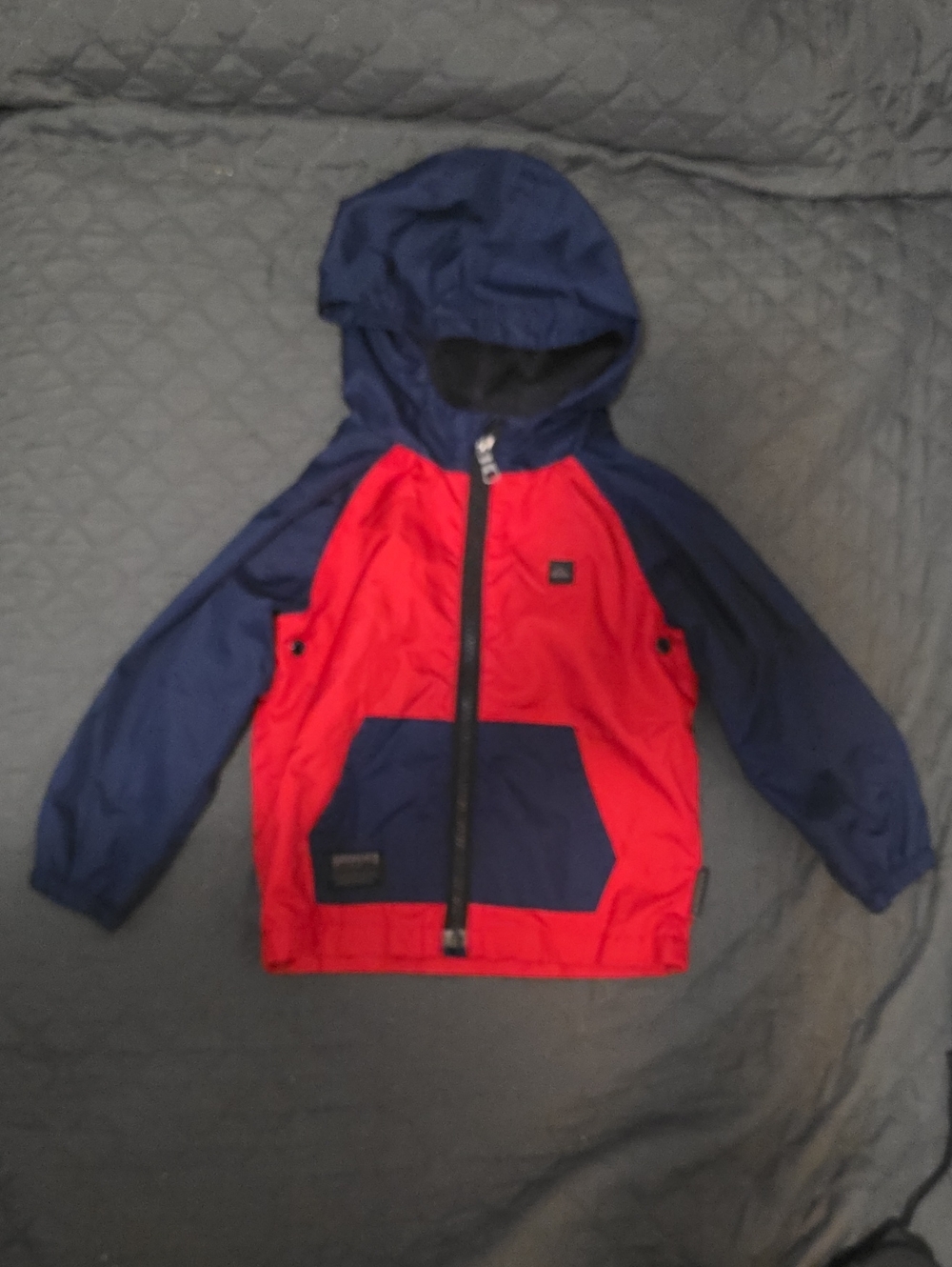 Quicksilver Boys  Navy and Red Hooded Windbreaker Jacket, 18m